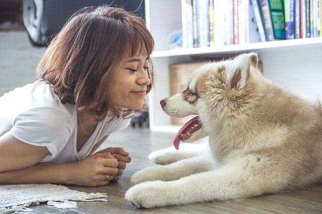 girl with dog